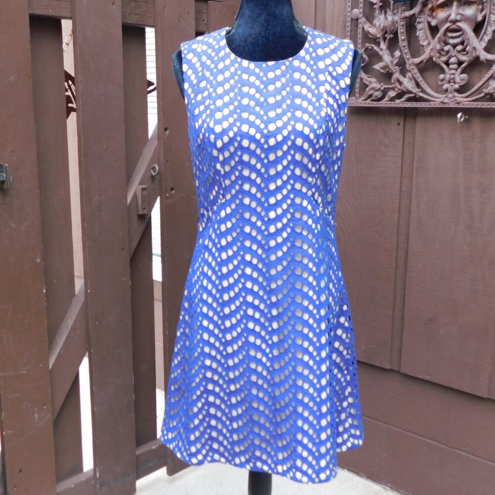 Julie Brown NYC Sz 6 Deep Blue Cut Out Lined Dress